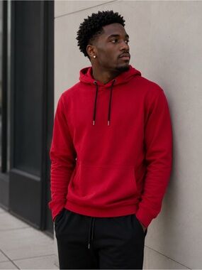 H&M Red Men's Hoodie Sweatshirt size S